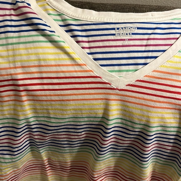 Lands' End Striped Cotton Tee - Picture 2 of 6
